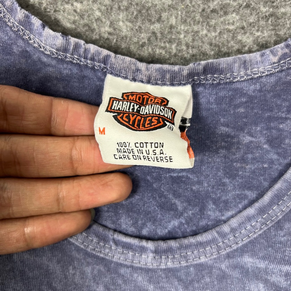 Vintage Harley-Davidson T-Shirt Mens Medium Purple Single Stitch Acid Wash Eagle - Picture 5 of 9
